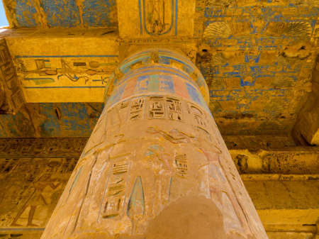 View of the Medinet Habu Temple in Luxor, Egypt