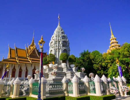 Phnom Penh, Cambodia - January 9, 2020: View of the Royal Palace.