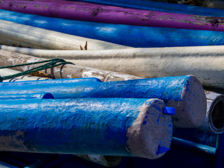 Details of traditional fisherman's boat in Jimbaran Beach, Bali, Indonesia
