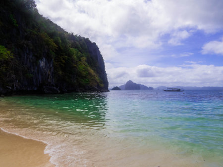 View of Papaya Beach. In El Nido, Palawan, Philippinesの写真素材