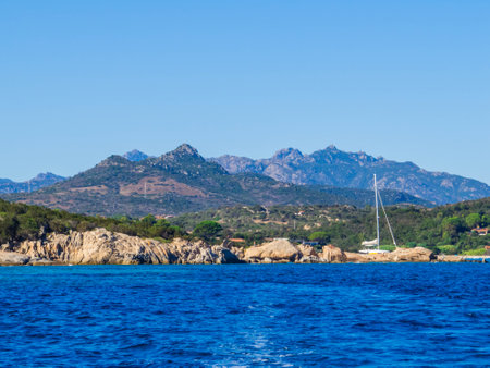 View of Molara Island in Sardinia, Italyの写真素材