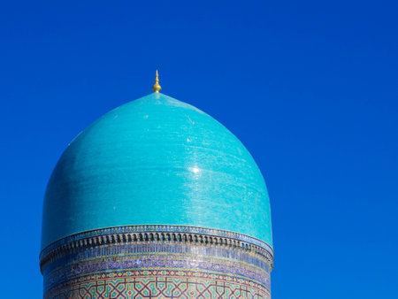 Close up of the dome of the Tilla-Kari Madrassah in Samarkand, Uzbekistan