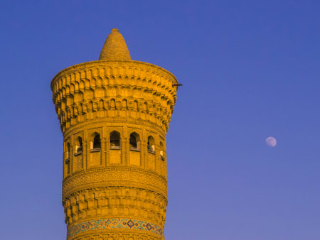 View of the Tower of the  Kalyan Mosque in Bukhara, Uzbekistan (English: Great Mosque)の写真素材