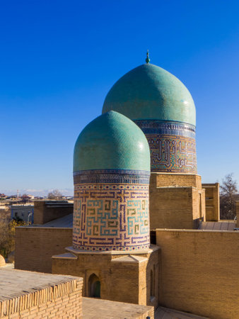 View of the Shah-i-Zinda (English translation: The Living King). In Samarkand, Uzbekistanの写真素材