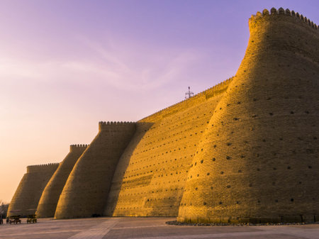 View of the Ark of Bukhara in Uzbekistanの写真素材