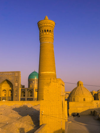 View of the Kalan Mosque in Bukhara, Uzbekistan (English: Great Mosque)の写真素材