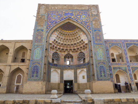 View of the Museum Of Wood Carving In The Abdulaziz Khan. In Bukhara, Uzbekistanの写真素材