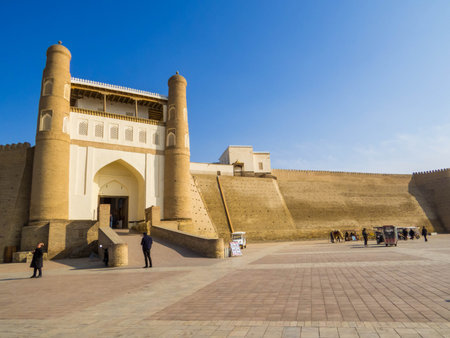 View of the Ark of Bukhara in Uzbekistanの写真素材