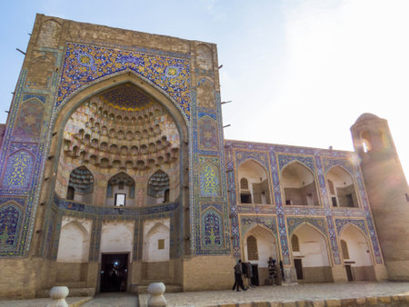 View of the Museum Of Wood Carving In The Abdulaziz Khan. In Bukhara, Uzbekistanの写真素材