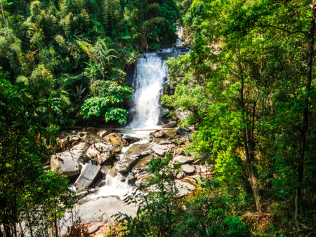 View of the Sirithan Waterfall in Chiang Mai, Thailandの写真素材