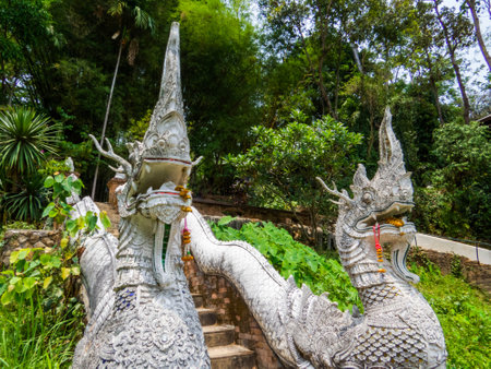 View of the Wat Pha Lat in Chiang Mai, Thailandの写真素材