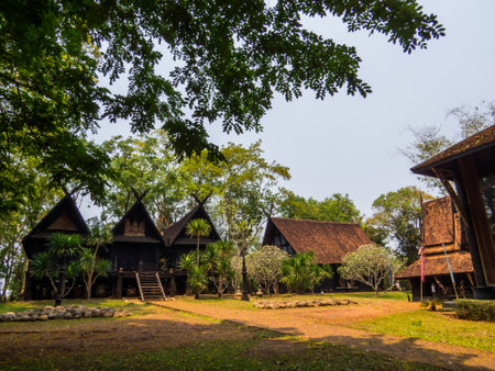 View of the Baan Dam Museum. In Chiang Rai, Thailandの写真素材