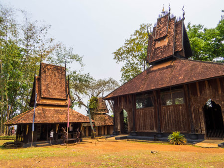 View of the Baan Dam Museum (Black & White House). In Chiang Rai, Thailandの写真素材
