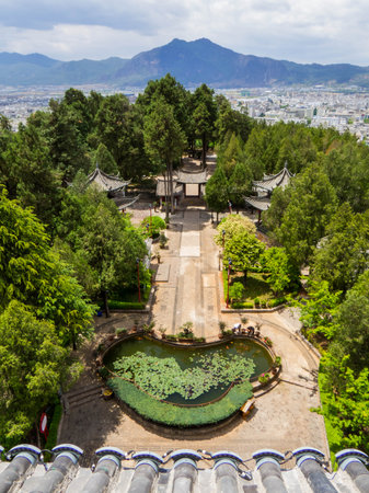 Aerial view of Lijiang, Yunnan, Chinaの写真素材