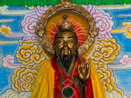 Chinese art on Mufu Palace in Lijiang, Yunnan, Chinaの写真素材