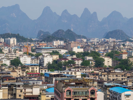 Panoramic view of Guilin, Chinaの写真素材