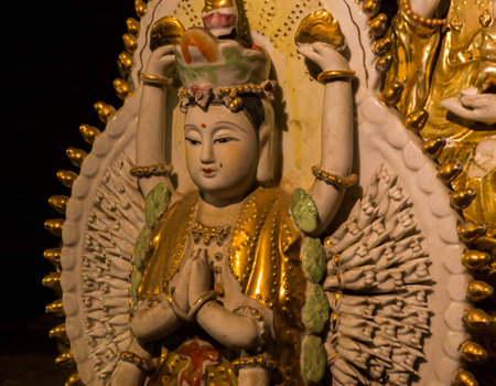 Buddha Statues in the Fubo Mountain Cave in Guilin, Chinaの写真素材