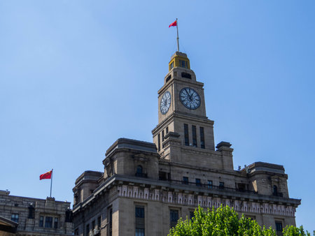 View of the Custom House in Shanghai, Chinaの写真素材