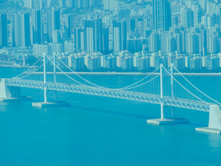 View of the Gwangan Bridge in Busan, South Korea