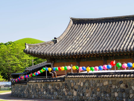 Traditional Korean architecture. In Gyeongju, South Korea