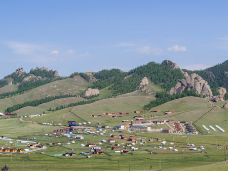 Amazing landscape near Ulaanbaatar, Mongoliaの写真素材