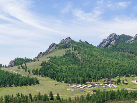 Amazing landscape in the Gorkhi Terelj National Park, Mongoliaの写真素材