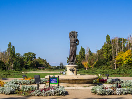 View of the Modura Fountain in the King Michael I Park in Bucharest, Romaniaの写真素材