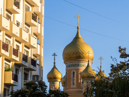 View of the Saint Nicholas Church. In Bucharest, Romaniaの写真素材
