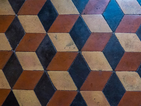 View of the floor of the Church of Saint Ignatius. In Rome, Italy