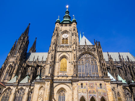 View of the St. Vitus Cathedral. In Prague, Czech Republicの写真素材