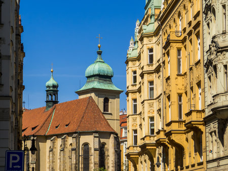Beautiful architecture in the old town of Prague, Czech Republicの写真素材