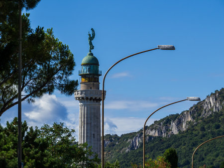 View of the Faro di Trieste (Trieste Lighthouse). In Trieste, Italyの写真素材