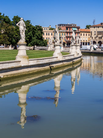 View of the famous Prato della Valle in Padua, Italyの写真素材