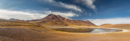 Miscanti Lagoon and mountains in the Atacama Desert - Chileの写真素材