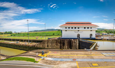 Miraflores Locks at Panama Canal - Panama City, Panamaの写真素材