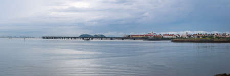 Panoramic view of old and new Panama City - Panamaの写真素材