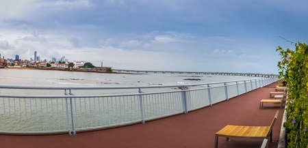 Panama City Skyline and Cinta Costera - Panama City, Panamaの写真素材