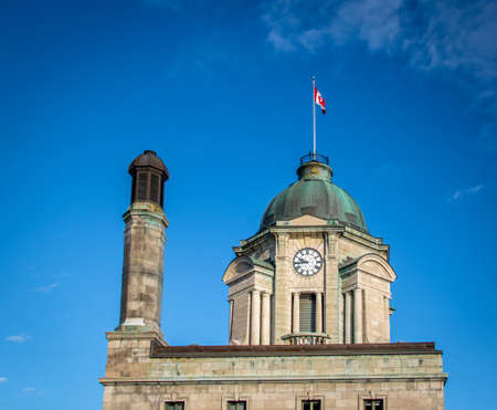 Clock tower of the old post office building - Quebec City, Canadaの写真素材