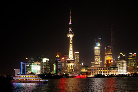 Shanghai skyline at night