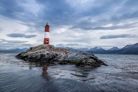 Les Eclaireurs lighthouse on the Beagle Channel, Ushuaia - Argentinaの写真素材