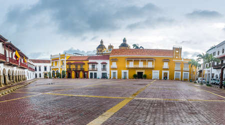 Plaza de la Aduana - Cartagena de Indias, Colombiaの写真素材