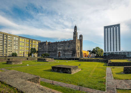 Plaza de las Tres Culturas (Three Culture Square) at Tlatelolco - Mexico City, Mexicoの写真素材