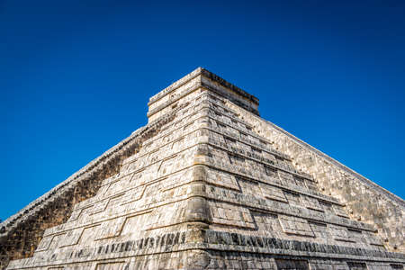 Mayan Temple pyramid of Kukulkan - Chichen Itza, Yucatan, Mexicoの写真素材