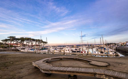 San Francisco Marina Yacht Harbor at Sunset - San Francisco, California, USAの写真素材