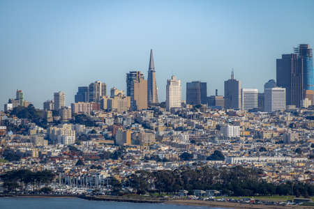 San Francisco Downtown Skyline - San Francisco, California, USAの写真素材