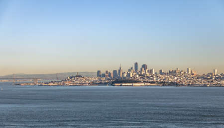 Panoramic view of San Francisco Downtown Skyline - San Francisco, California, USAの写真素材