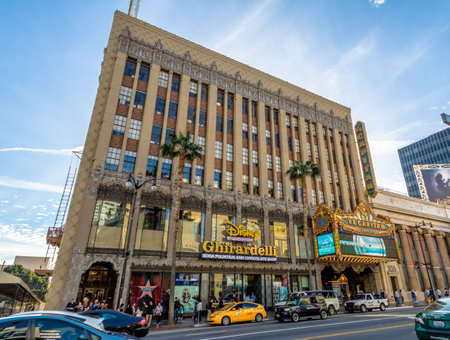 El Capitan Theater in Hollywood Boulevard - Los Angeles, California, USAのeditorial素材