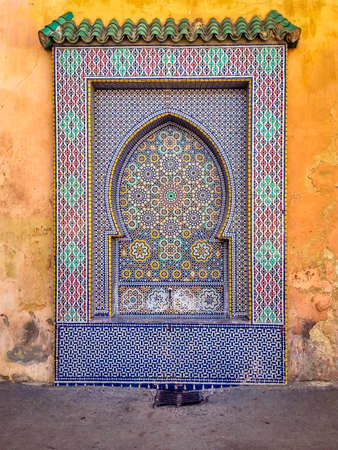 Traditional water fountain - Fez, Moroccoの写真素材