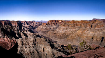 Panoramic view of Grand Canyon West Rim and Colorado River - Arizona, USAの写真素材