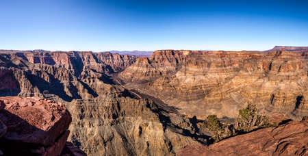 Panoramic view of Grand Canyon West Rim and Colorado River - Arizona, USAの写真素材